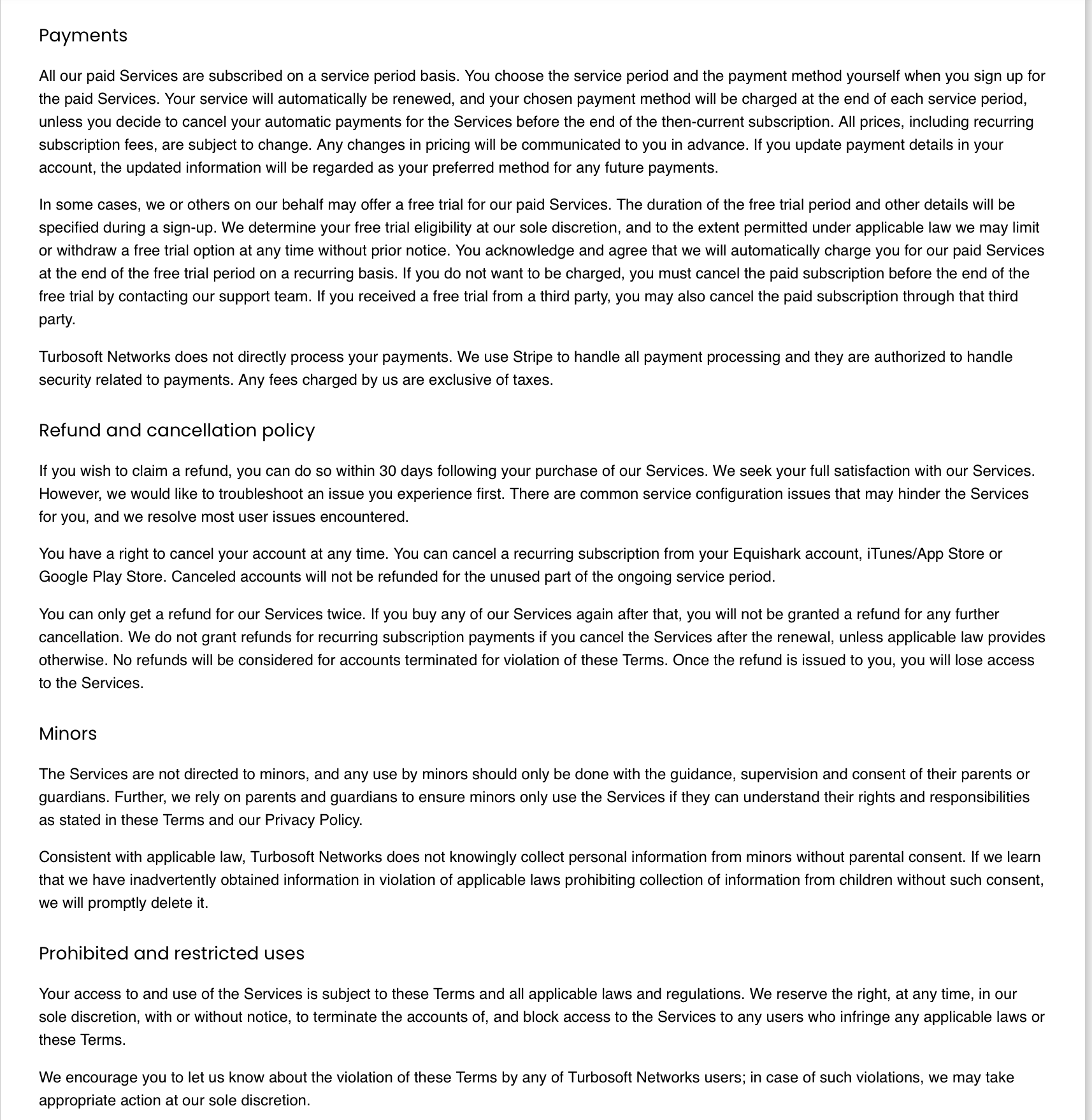 Terms And Conditions Screen